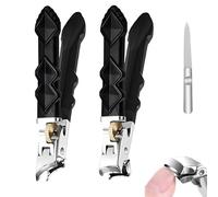 Vianys OrthoClip, GooWebs Ortho Clip, Graddi OrthoClip Clipmaster Pro, Nail Clippers with Safety Lock for Thick Nails, Large Wide Jaw Opening Toenail Cutter for Elderly Seniors (Flat+Oblique tip)