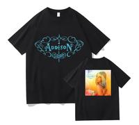Viaopo T-Shirts for Men and Women Addison Rae Merch Fashion Hip-hop Short-Sleeved T-Shirts Casual Cotton Summer Sweatshirts Clothes XS-3XL-Black||x_s