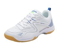 Viaoragiosa Badminton Squash Shoes, Men's Unisex Badminton Trainers, Arch Support Non Slip Sports Indoor Outdoor Court Training, Tennis, Racketball, White, 36-45 EU