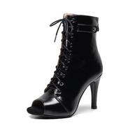 Viaoragiosa Ballroom Dance Boots,Party Dance Boots,Latin Salsa Mesh Ankle Boots,Open Toe Latin Dance Boots,Women'S Hollow Dance Boots,Heels Dance Class Bootie Sandals,Fashion,For Dance Performances