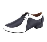 Viaoragiosa Dance Shoes For Men Lace Up,Men Breathable Leather Ballroom,Low-Heeled Dance Shoes,Anti-Slip And Wear-Resistant,Comfortable,For Jazz Party Training Performance,Samba