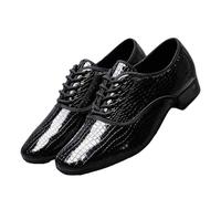 Viaoragiosa Dance Shoes For Men,Men Latin Performance Practice Dance Shoes,Salsa Latin Tango Practice Shoe For Male,leather,Lace Up,Full Sole,Salsa Tango Waltz Ballroom