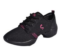 Viaoragiosa Line Dancing Shoes,Team Sports Dance Shoes,Walking Dance Shoes,Athletic Walking Dance Shoes,Breathable Air Cushion Comfy Mesh Shock Absorption Cheerleading Training Dance Shoes