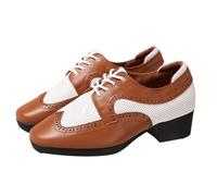 Viaoragiosa Men Breathable Leather Ballroom,Men'S Ballroom Dance Shoes,Latin Dance Shoes Lace-Up,4.5cm,Light,Fold Resistance,Low Heels,For Modern Standard Cha-Cha,Prom,Salsa,Tango