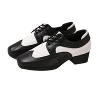 Viaoragiosa Men Breathable Leather Ballroom,Men'S Ballroom Dance Shoes,Latin Dance Shoes Lace-Up,4.5cm,Light,Fold Resistance,Low Heels,For Modern Standard Cha-Cha,Prom,Salsa,Tango
