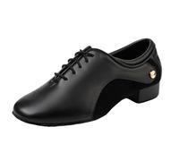 Viaoragiosa Men Breathable Leather Ballroom,Men'S Ballroom Dance Shoes,Latin Dance Shoes Lace-Up,Low Heel,4cm,Non-Slip,Wear-Resistant,For Salsa Latin Tango Dancing,Rumba Ballrooms