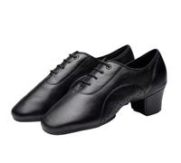 Viaoragiosa Men Breathable Leather Ballroom,Men'S Ballroom Dance Shoes,Men'S Low-Heeled Dance Shoes,Men Latin Dances Shoe Lace-Up,Black,Fold Resistance,For Salsa Latin Tango Dancing,Jazz