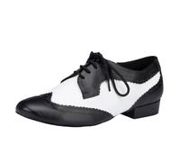 Viaoragiosa Men Breathable Leather Ballroom,Men'S Dance Shoes,Low-Heeled Dance Shoes,Lace-Up,Low Heel,Black,Soft,Wear-Resistant,For Salsa Latin Tango Dancing,Rumba,Ballroom,Samba,Jazz