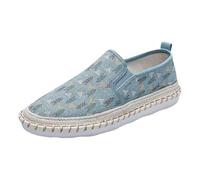 Viaoragiosa Men's Canvas Mesh Slip On Canvas Shoes,Men's Slip On Flat Canvas Shoes,Stable,Fitting,Refreshing,Suitable for Walking,Traveling,Playing at The Beach,Shopping,Dating Blue