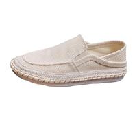 Viaoragiosa Men's Canvas Slip On Casual,Low Top Slip On Canvas Shoes Men,Wear Resistant,Lightweight,Not Easy to Deform,Suitable for Walking,Traveling,Playing at The Beach,Shopping Beige