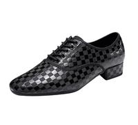 Viaoragiosa Men'S Low-Heeled Dance Shoes,Men Breathable Leather Ballroom,Men Latin Dance Shoes Lace-Up,Non-Slip,Wear-Resistant,Soft,For Rumba,Jazz,Salsa Ballroom Dance Training