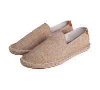 Viaoragiosa Men's Slip On Flat Canvas Shoes,Canvas Shoes for Men,Breathable,Wear Resistant,Lightweight,Suitable for Walking,Traveling,Playing at The Beach,Shopping,Watching Movies Brown