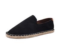Viaoragiosa Men's Slip On Flat Canvas Shoes,Canvas Shoes for Men,Breathable,Wear Resistant,Lightweight,Suitable for Walking,Traveling,Playing at The Beach,Shopping,Watching Movies Black