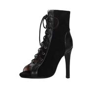 Viaoragiosa Women'S Ankle Dance Boots,Ballroom High Heel Boots,Performance Dance Boots,Soft And Protective,Evenly Relieving Pressure,Dancing Performance Lessons Nightclub Evening Formal Occasions