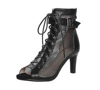 Viaoragiosa Womens Dance Club Boots Mesh Party Shoes,Ballroom Dance Boots,Heels Dance Class Bootie Sandals,Women's Ankle Dance Boots BallroomSuitable For Dance Performances And Indoor Practice