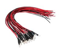 VIAPUICE 20 Pcs 3mm Pre-Wired LED Lights Emitting Diodes Pink 6V | High Brightness Small Emitting LED Light, Diode Bulb Lamp for DIY Electronics Experiments, Indicator Lights, PCB Circuits