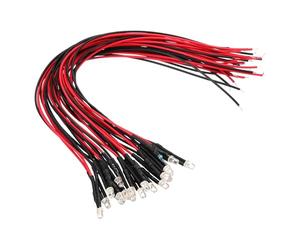 VIAPUICE 20 Pcs 3mm Pre-Wired LED Lights Emitting Diodes Pink 6V | High Brightness Small Emitting LED Light, Diode Bulb Lamp for DIY Electronics Experiments, Indicator Lights, PCB Circuits