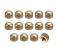VIAPUICE Lamp Screw Cap M5x10.6mm, 14Pcs Knurled Threaded Cap Nuts | Decorative Lamp Shade Finial Knob Replacement Parts for Light Fixture Decor Repair Household DIY, Natural Copper