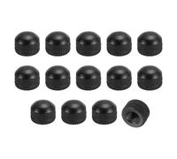 VIAPUICE Lamp Screw Cap M5x10.8mm, 14Pcs Knurled Threaded Cap Nuts | Decorative Lamp Shade Finial Knob Replacement Parts for Light Fixture Decor Repair Household DIY, Black