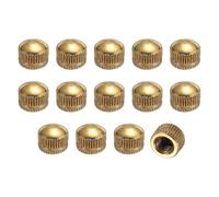 VIAPUICE Lamp Screw Cap M6x10.6mm, 14Pcs Knurled Threaded Cap Nuts | Decorative Lamp Shade Finial Knob Replacement Parts for Light Fixture Decor Repair Household DIY, Natural Copper