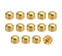 VIAPUICE Lamp Screw Cap M6x10.6mm, 14Pcs Knurled Threaded Cap Nuts | Decorative Lamp Shade Finial Knob Replacement Parts for Light Fixture Decor Repair Household DIY, Electroplated Gold
