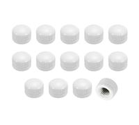 VIAPUICE Lamp Screw Cap M6x10.8mm, 14Pcs Knurled Threaded Cap Nuts | Decorative Lamp Shade Finial Knob Replacement Parts for Light Fixture Decor Repair Household DIY, White