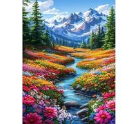 Viart Beautiful Landscape Diamond Art Kits Adults - Snowy Mountain 5D Diamond Painting Kits for Adults, Landscape Gem Art Kits Adult, Gem Painting as Home Wall Decor Gifts(12x16 inch)