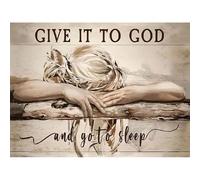 Viart Religious Diamond Art Kits Adults Without Frame 12x16 inch | Sleep 5D Diamond Painting Kits for Adults, Give it to God Gem Art Kits Adult, Gem Painting as Home Wall Decor Gifts