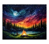 Viart Starry Sky Paint by Numbers for Adults-Forest Painting by Numbers for Adults,Landscape Paint by Number Kits for Home Wall Decor 16x20inch
