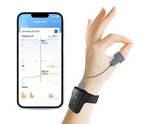 ViATOM Checkme O2 Sleep Pulse Oximeter, Blood Oxygen Monitor Finger and Wrist with Bluetooth, Wearable Sleep Monitor with Continuous Monitoring, Professional APP&PC Report