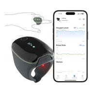 ViATOM O2Ring Bluetooth Finger Pulse Oximeter for Continuous Night Monitoring, Rechargeable Wearable Sleep Oxygen Monitor with SpO2 & Heart Rate Tracking, with Premium Analysis Card