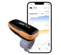 Viatom WearO2 Ring Pulse Oximeter, Rechargeable Blood Oxygen Monitor with Bluetooth APP, Vibration Alerts & Sleep Tracking, Compatible with iOS/Android, 16-Hour Battery Life