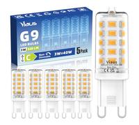 Viaus G9 LED Bulbs Warm White 3000K, 3W 520LM Equivalent to 40W Halogen, G9 Light Bulbs AC 220-240V No Flicker Non-Dimmable, Energy Saving G9 Bulbs for Chandelier, Bedside & Floor Lamps 5 Pack.