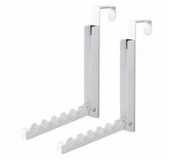 VIAV Design Foldable Over The Door Hooks Hanger Drying Laundry Hooks for Hanging Clothes-Universal Fit for Bedroom,Closet, Bathroom,Office No Drill Installation,Fits Doors ≤2.5cm Thick-2PCS White