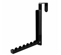 VIAV Design Over Door Hanger Hooks,Foldable Drying Rack with 6 Grooves for Hanging Clothes, Over Door Towel Rack for Clothes, Coat, Behind Bathroom Door,1Pcs（Black