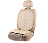 Viaviat Leather Car Seat Protector for Booster Durable Waterproof Protector Mat Large Auto Seat Cover with Storage Pocket for Child Toddler Safety Seat Baby Basket (Beige)