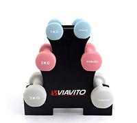 VIAVITO 12kg Dumbbell Weights Set with Stand
