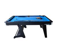 VIAVITO PT100X Folding Pool Billiards Table with Accessories, Space Saving Steady Portable Family Leisure Game Table Set for Kids & Adults w/Cues, Balls, Chalk, Triangle & Brush, Size- 6ft Blue