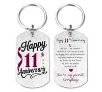 Viayen 11 Years Anniversary Wedding Gift for Men Women Husband Wife, Romantic 11th Anniversary Keyring for Him Her
