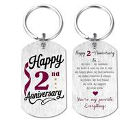 Viayen 2 Year Anniversary Wedding Gifts for Men Women Husband Wife, 2nd Anniversary Keychain for Him Her Boyfriend Girlfriend