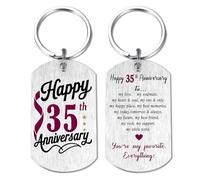 Viayen 35 Year Anniversary Keychain for Women Men Him Her, Romantic 35th Anniversary Decorations Gift for Husband Wife