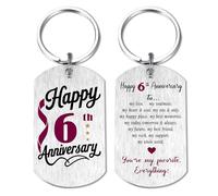 Viayen 6 Year Anniversary Keyring for Women Men Him Her, Romantic 6th Anniversary Decorations Gift for Husband Wife