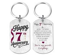 Viayen 7 Year Anniversary Keychain for Women Men Him Her, Romantic 7th Anniversary Decorations Gift for Husband Wife
