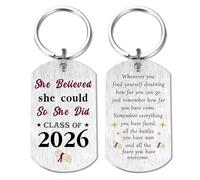 Viayen Graduation Gift for Her Class of 2026, She Believed She Could So She Did Graduate from Middle High School Graduation Keychain