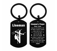 Viayen Lineman Gifts for Men Him - Gift for Lineman Birthday Valentines Father's Day Easter Thanksgiving Keyring