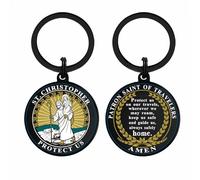 Viayen St Christopher Keyring, Patron Saint of Travelers Commemorative Medal, Saint Christopher Protect Us Gifts