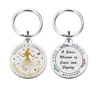 Viayen Women 6 Months Sobriety Gift, Recovery Butterfly 180 Days AA Keychain Coin, Half Year 6th Six Month Sober Gift