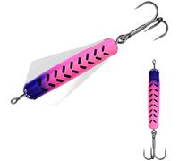 VIB Lure Devil Fishing Bait - 5.6 cm / 7.3 cm, 20 g / 26 g, ABS + Metal Construction, Saltwater Swimbait for Bass, Trout & Fishing(26g7.3cm pink purple)