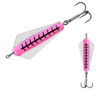 VIB Lure Devil Spinner Fishing Bait with Multi Swimming Style and Piercing Hook Tip for Canberra and Saltwater Fish Catching Efficiency (13.5g5.2cm pink fishbone)