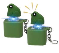 Vibbang 2 PCS Frog Croaking Fidget Toy, Rechargeable Frog Croaking Keychain, Frogs Stress Reliever with Beautiful Lights, Adults Keyboard Clicker Animals Toys, Stress Relieve for Anxiety Sensory Fun